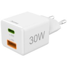Hama USB charger 30.00 W 1x USB-A, 1x USB-C® Power Delivery White Indoors USB Power Delivery (USB-PD)