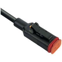 Deutsch DT06-2S solenoid connector, with integrated protective circuit + LED Black LS-DT06 9442.0750 7,5mPUR Pins:2 709442.0750 Luetze Content: 1 pc(s)