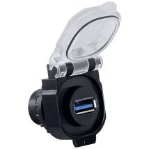 Mounted socket USB 3.0 with hinged lid, USB 3.0 mounted socket for front mounting with thread M22 USB-3.0 A/A F/F KD 490218 Luetze Content: 1 pc(s)