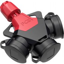 PC Electric 253811-src 3-way connector Rubber 250 V Red IP54