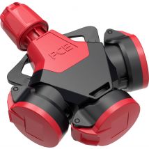PC Electric 253812-src 3-way connector Rubber 250 V Red IP54