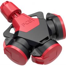 PC Electric 253822-sr 3-way connector Solid rubber 250 V Red IP54