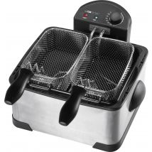 Clatronic FR 3195 Twin cold zone deep fryer 4 l 2000 W with manual temperature settings Stainless steel