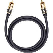 RCA Audio/phono Cable [1x RCA plug (phono) - 1x RCA plug (phono)] 5.00 m Black gold plated connectors Oehlbach NF Sub