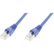 Telegaertner L00002A0115 RJ45 Network cable, patch cable CAT 6A S/FTP 3.00 m Blue Flame-retardant, incl. detent, Flame-retardant, Halogen-free, UL-approved 1