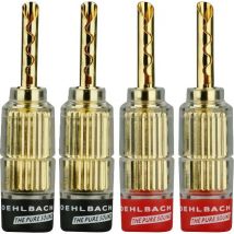 Oehlbach 3021 Audio jack Plug, straight Red, Black 4 pc(s)