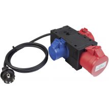 Benning 044147 Test lead adapter PG plug - CEE Cara connector, CEE connector Red, Blue