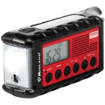 Midland C1173 Outdoor radio FM Emergency radio Torch, rechargeable, Crank, Solar panel Black, Red