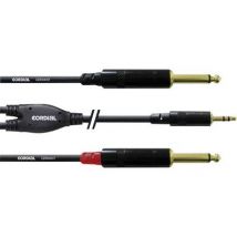 Cordial Audio/phono Adapter cable [1x Jack plug 3.5 mm - 2x Jack plug 6.35 mm] 6.00 m Black
