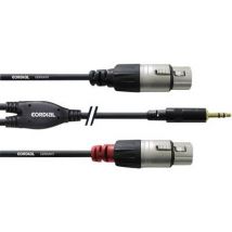 Cordial Audio/phono Adapter cable [1x Jack plug 3.5 mm - 2x XLR socket] 3.00 m Black