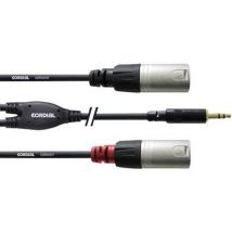 Cordial Audio/phono Adapter cable [1x Jack plug 3.5 mm - 2x XLR plug] 1.80 m Black