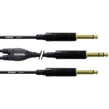 Cordial Audio/phono Y cable [1x Jack plug 6.35 mm - 2x Jack plug 6.35 mm] 1.50 m Black
