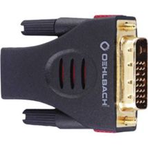 Oehlbach 9070 DVI / HDMI Adapter [1x DVI plug 19-pin - 1x HDMI socket] Black gold plated connectors