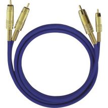Oehlbach 2032 RCA Audio/phono Cable [2x RCA plug (phono) - 2x RCA plug (phono)] 1.00 m Blue gold plated connectors