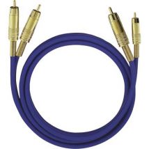 Oehlbach 2035 RCA Audio/phono Cable [2x RCA plug (phono) - 2x RCA plug (phono)] 2.00 m Blue gold plated connectors