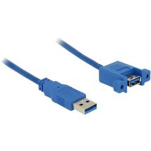 Delock USB cable USB 3.2 1st Gen (USB 3.0 / USB 3.1 1st Gen) USB-A plug, USB-A socket 1.00 m Blue 85112