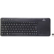 Renkforce Wireless Touch Radio Keyboard German, QWERTZ Black Touch surface