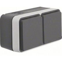 Berker Two gang socket W.1 (surface-mounted) Grey, Light grey 47843515 1 pc(s)