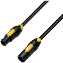 Adam Hall 8101 TCONL 0500 IP65 Current Cable [1x PowerCon socket - 1x PowerCon plug] 5.00 m Black, Yellow