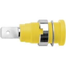 Schuetzinger SEB 6452 Ni / GNGE Safety jack socket Socket, vertical vertical Pin diameter: 4 mm Green, Yellow 1 pc(s)