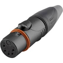 Hicon HI-X5CF-HD-B XLR connector Connector, straight Number of pins: 5 Black, Silver 1 pc(s)