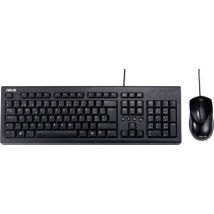 Asus U2000 USB Keyboard and mouse set German, QWERTZ, Windows® Black