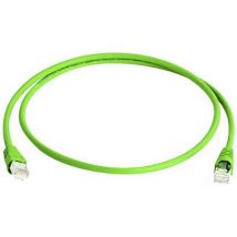 Telegaertner L00005A0028 RJ45 Network cable, patch cable CAT 6A S/FTP 10.00 m Green Flame-retardant, incl. detent, Twin shield, double shielding, Halogen-free,