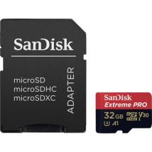 SanDisk Extreme® Pro microSDHC card 32 GB Class 10, UHS-I, UHS-Class 3, v30 Video Speed Class incl. SD adapter, A1 rating