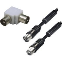 BKL Electronic Antennas Cable [1x Belling-Lee/IEC plug 75Ω - 1x Belling-Lee/IEC socket 75Ω] 2.00 m 80 dB double shielding Black