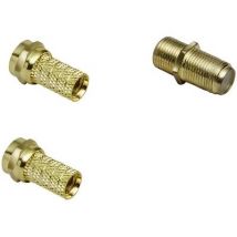 BKL Electronic 0403532 F connector gold-plated Connections: F plug, F socket, F socket, F plug Cable diameter: 7 mm 1 Set