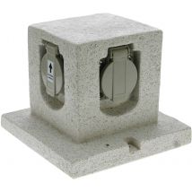 Heitronic 36315 Weatherproof power strip Granite grey (matt) Stone look