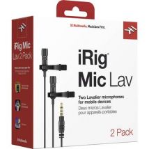 IK Multimedia iRig Mic Lav 2 Clip Mobile phone microphone Transfer type (details):Corded incl. clip, incl. bag, incl. pop filter