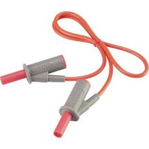 Highly flexible Safety test lead [Banana jack 4 mm - Banana jack 4 mm] 0.50 m;Red;MSB-501 10 A