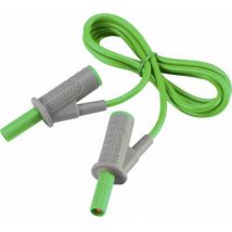 Highly flexible Safety test lead [Banana jack 4 mm - Banana jack 4 mm] 1.00 m;Green;MSB-501 10 A
