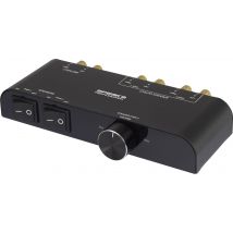 SpeaKa Professional 2 ports Speaker changeover switch built-in volume control Black