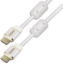 Maxtrack HDMI Cable HDMI-A plug, HDMI-A plug 1.50 m White C 216-1,5 L HDMI-enabled, Shielded, Audio Return Channel, Ultra HD (4k) HDMI with Ethernet, gold