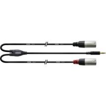 Cordial CFY 3 WMM-LONG Audio/phono Adapter cable [1x Jack plug 3.5 mm - 2x XLR plug] 3.00 m Black