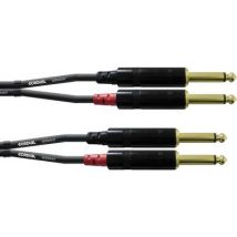 Cordial CFU 3 PP Audio/phono Adapter cable [2x Jack plug 6.35 mm - 2x Jack plug 6.35 mm] 3.00 m Black