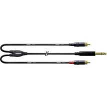 Cordial CFY 3 VCC Audio/phono Y adapter [1x Jack plug 6.35 mm - 2x RCA plug (phono)] 3.00 m Black