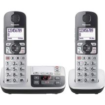 Panasonic KX-TGE522GS Cordless Big Button Answerphone Backlit Silver-black