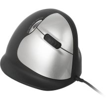 R-GO Tools RGOHELA Ergonomic mouse USB Size: L Optical Black, Silver 4 Buttons 3500 dpi Ergonomic