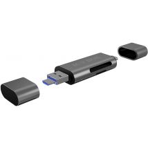 ICY BOX IB-CR200-C, SD/microSD USB 2.0 Card Reader mit Type-C® & -A und Micro-B Anschlues USB stick USB C® (USB 2.0) Anthracite (matt)