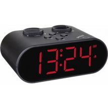TFA Dostmann 60.2551.01 Radio Alarm clock Black Alarm times 1 USB port, Large display