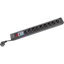 REV 0015953513 Power strip (+ switch) 9x Anthracite, Black PG connector 1 pc(s)
