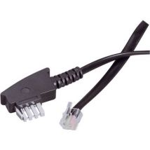 Fax Cable bridged [1x TAE-N plug - 1x RJ11 6p2c plug] 10.00 m Black Basetech