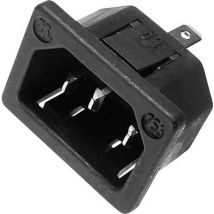 Kaiser 753/sw IEC connector 753 Plug, vertical mount Total number of pins: 2 + PE 10 A Black 1 pc(s)