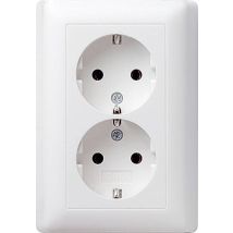 GIRA Insert Two gang socket System 55, Standard 55, E2, Event, Event Transparent, Event Opaque, Esprit, ClassiX Clean white (glossy) 078003 1 pc(s)