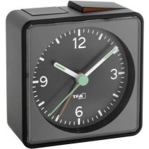 TFA Dostmann 60.1013.01 Quartz Alarm clock Black Alarm times 1 Fluorescent Hands