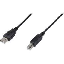 Digitus USB cable USB 2.0 USB-A plug, USB-B plug 3.00 m Black AK-300105-030-S
