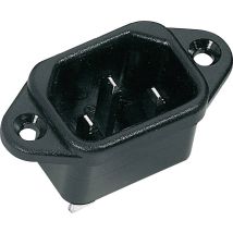 K & B 42R021212 IEC connector 42R Plug, vertical mount Total number of pins: 2 + PE 10 A Black 1 pc(s)